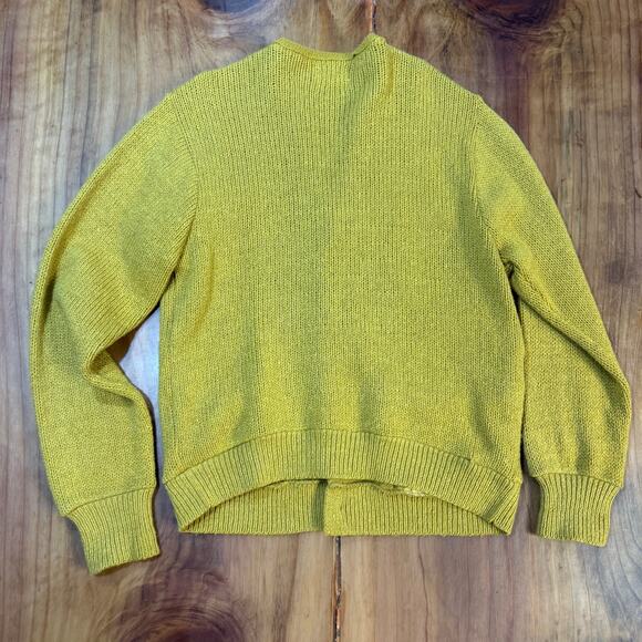 Vintage 60s 70s Montgomery Ward Mens M Wool Cardigan Sweater Suede Grandpa T16 - Picture 6 of 6